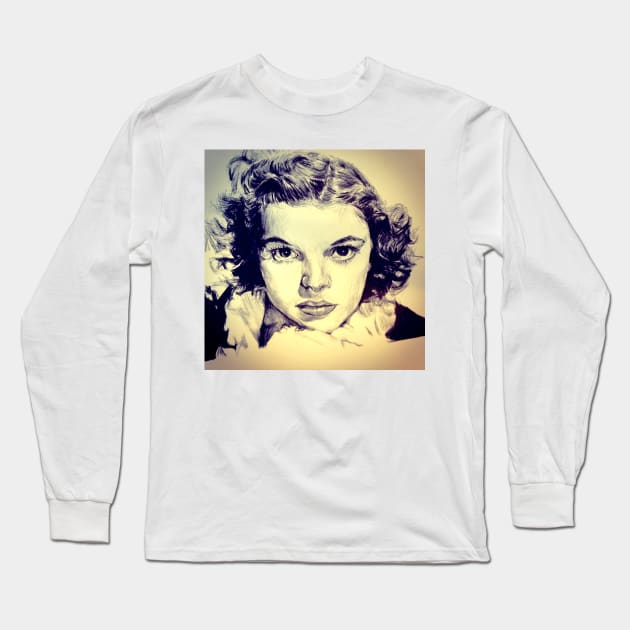 Judy Garland Portrait Long Sleeve T-Shirt by billyhjackson86